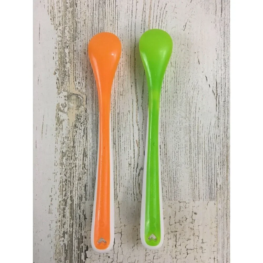 Munchkin Lot of 2 Baby Infant Spoons Plastic Flat